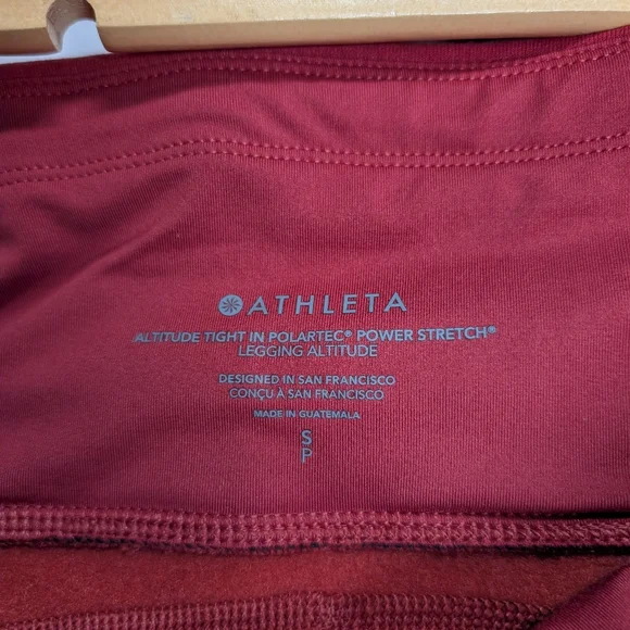 Athleta altitude Tight Bnwt Fleece Lined Red Leggings Small - Picture 7 of 10